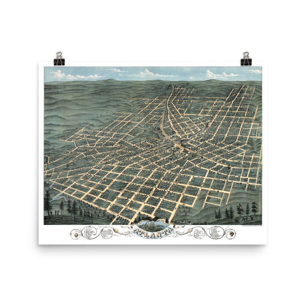 Vintage Map of Atlanta, Georgia 1871 - Available at KNOWOL