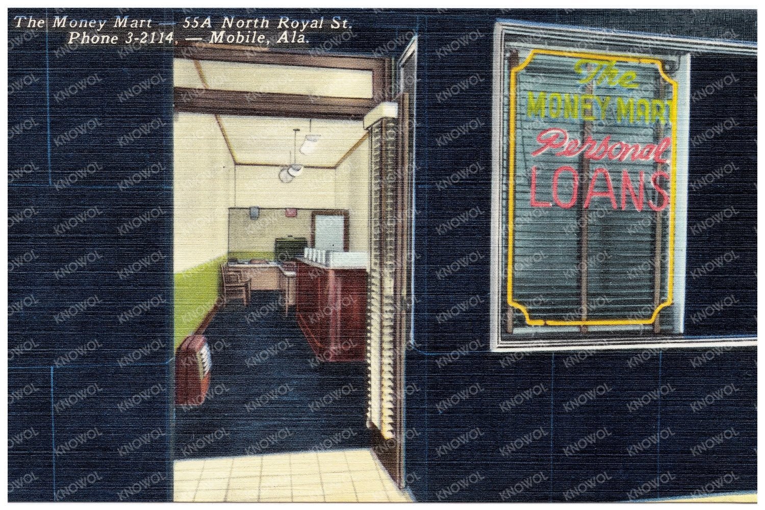 Vintage Money Mart Postcard 1930 - 1945 Tichnor Collection - Available at KNOWOL