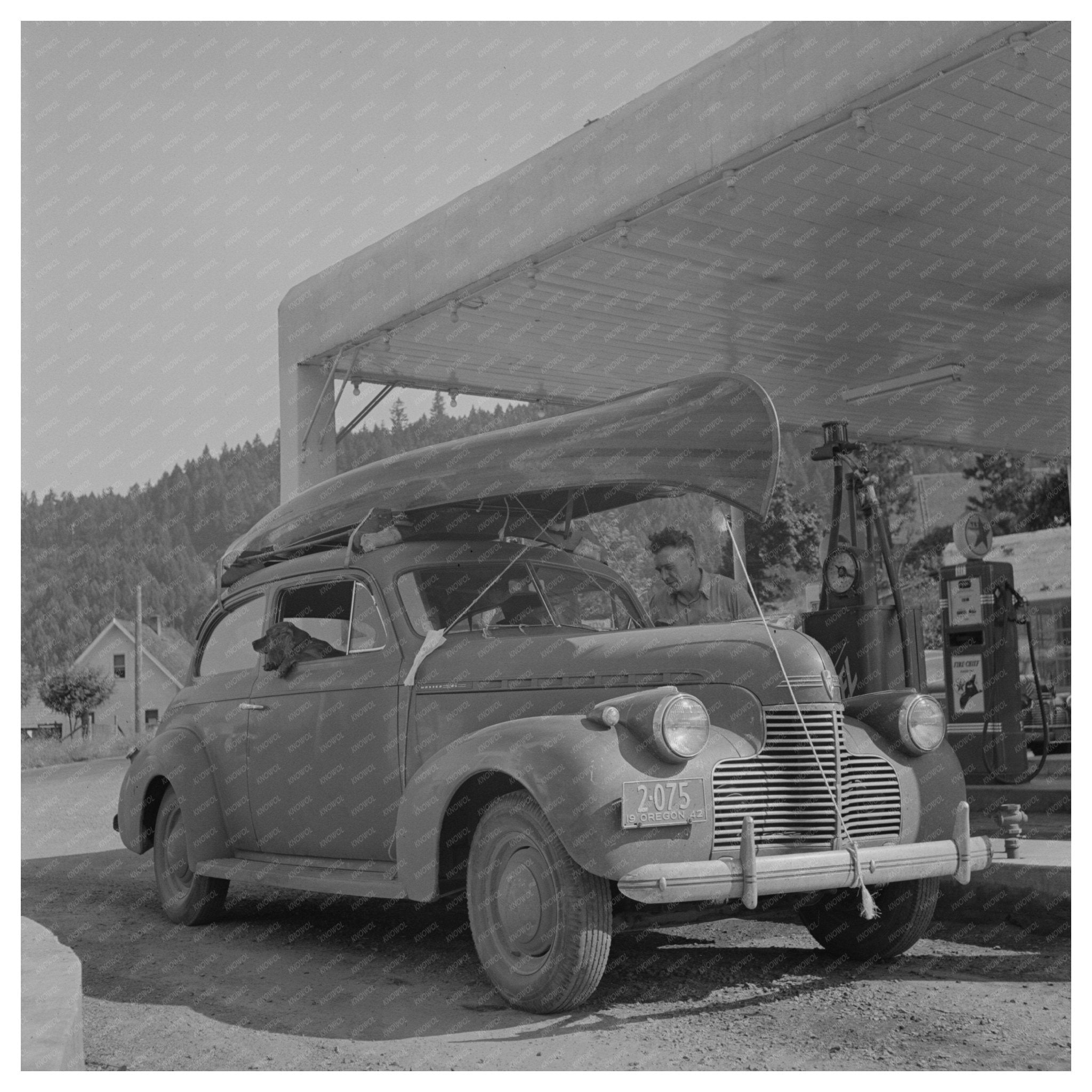 Vintage Outdoor Scene in Oakridge Oregon 1942 - Available at KNOWOL