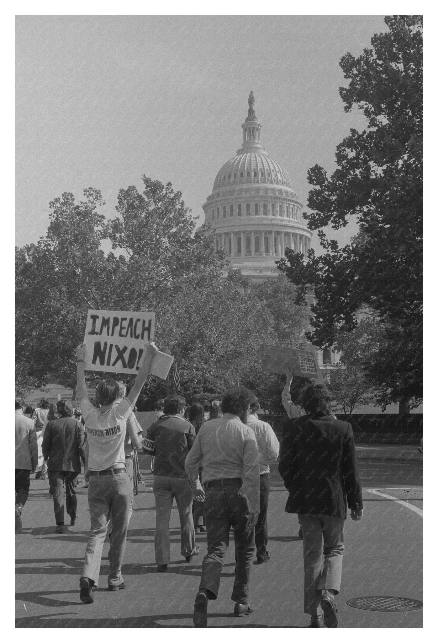 Vintage Photo of Demonstrators with Impeach Nixon Sign near US Capitol - Available at KNOWOL