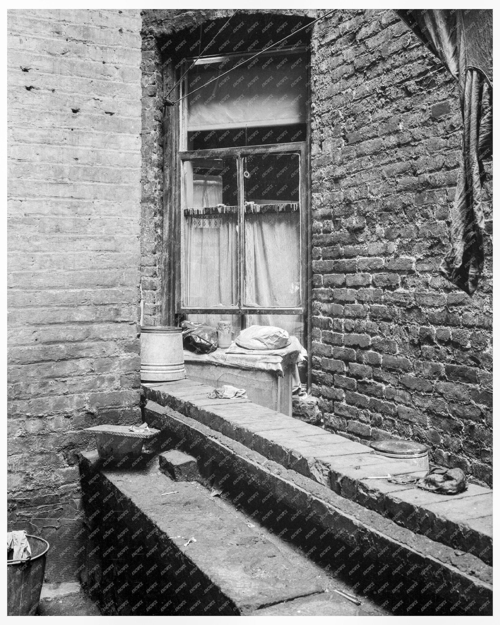 Vintage Photograph of Rear Windows at 133 Avenue D New York City June 1936 - Available at KNOWOL