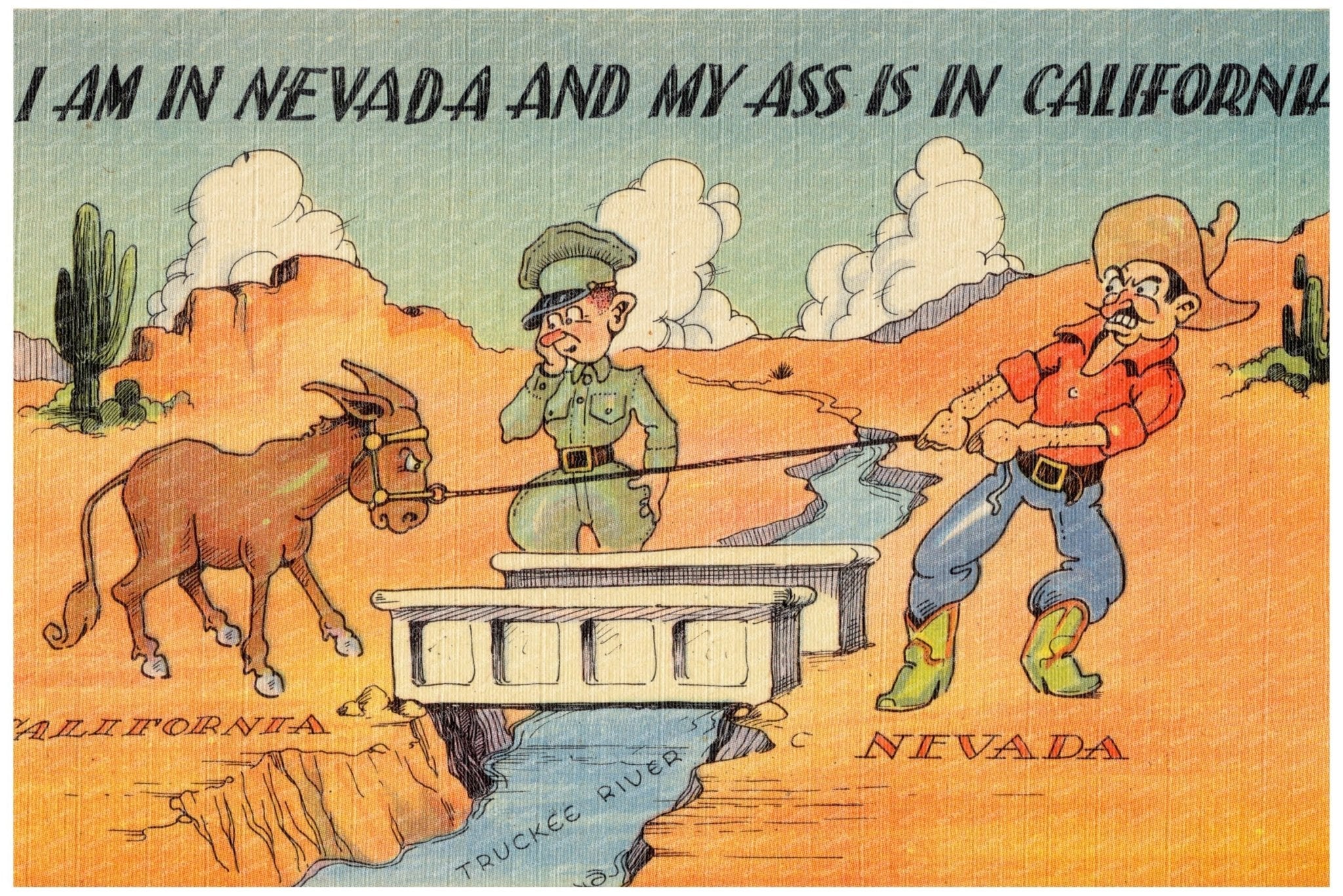 Vintage Postcard Nevada California State Line Early 1940s - Available at KNOWOL