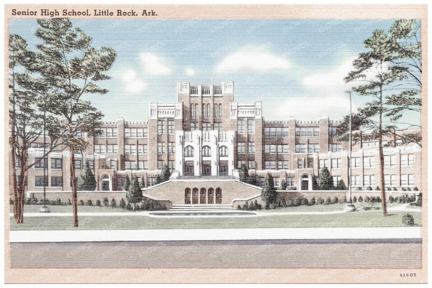 Vintage Postcard Senior High School Little Rock Arkansas 1930 - 1945 - Available at KNOWOL