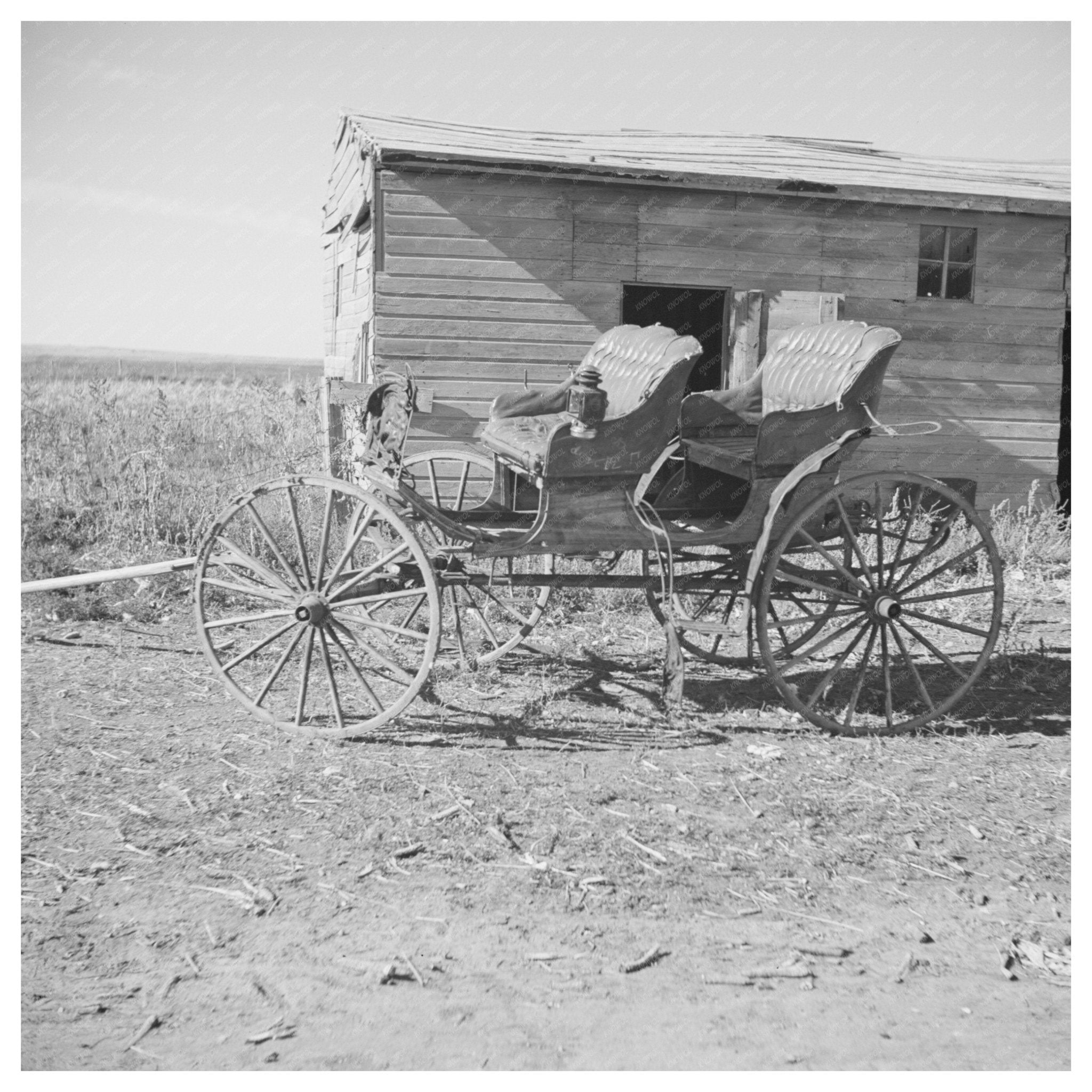 Vintage Roadside Scene in Des Lacs North Dakota 1937 - Available at KNOWOL