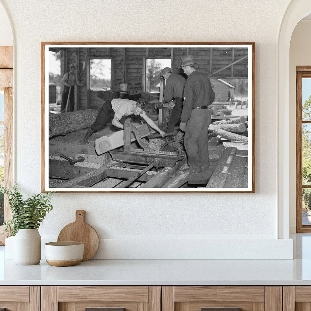 Vintage Sawmill Workers in Gibbs City Michigan 1937 - Available at KNOWOL