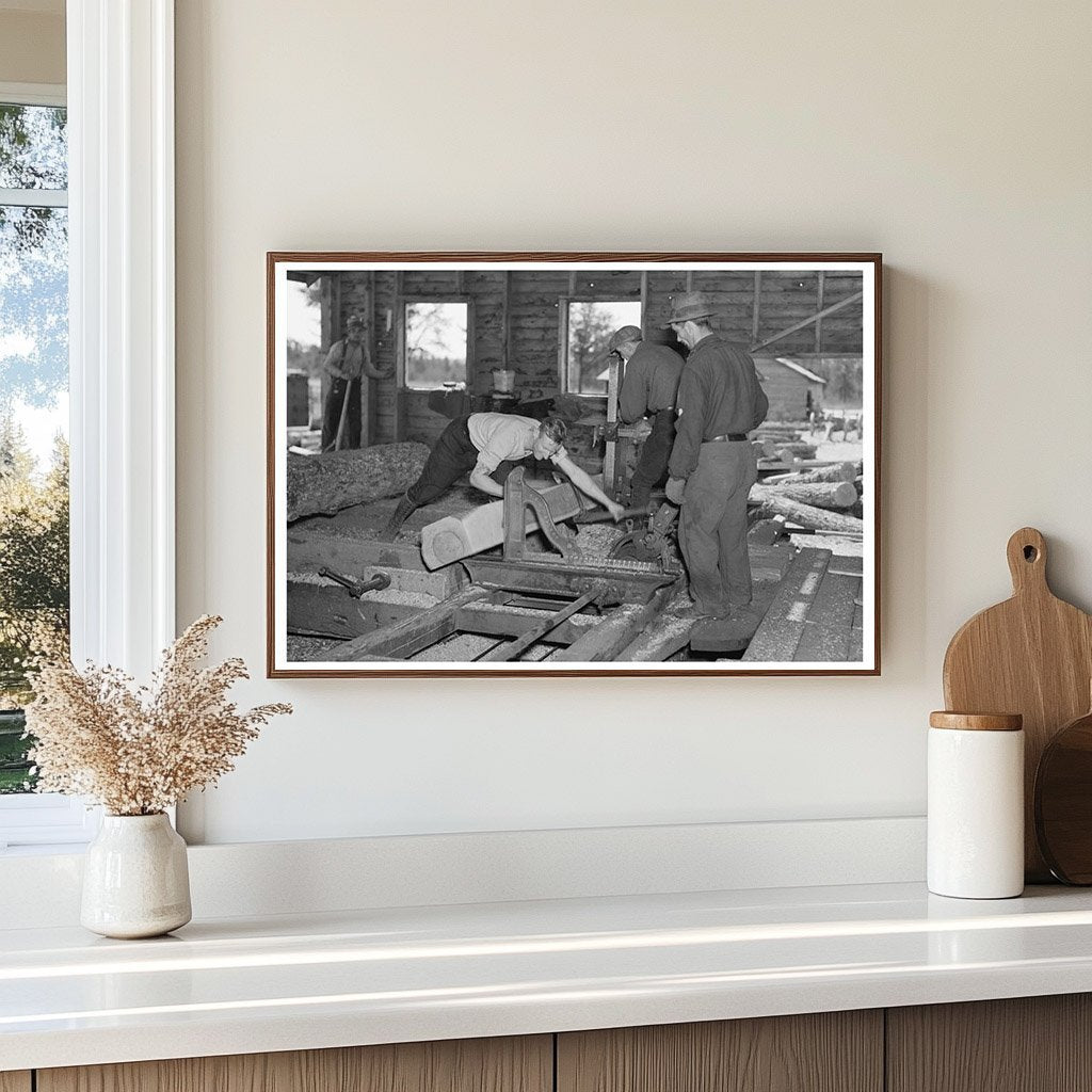 Vintage Sawmill Workers in Gibbs City Michigan 1937 - Available at KNOWOL