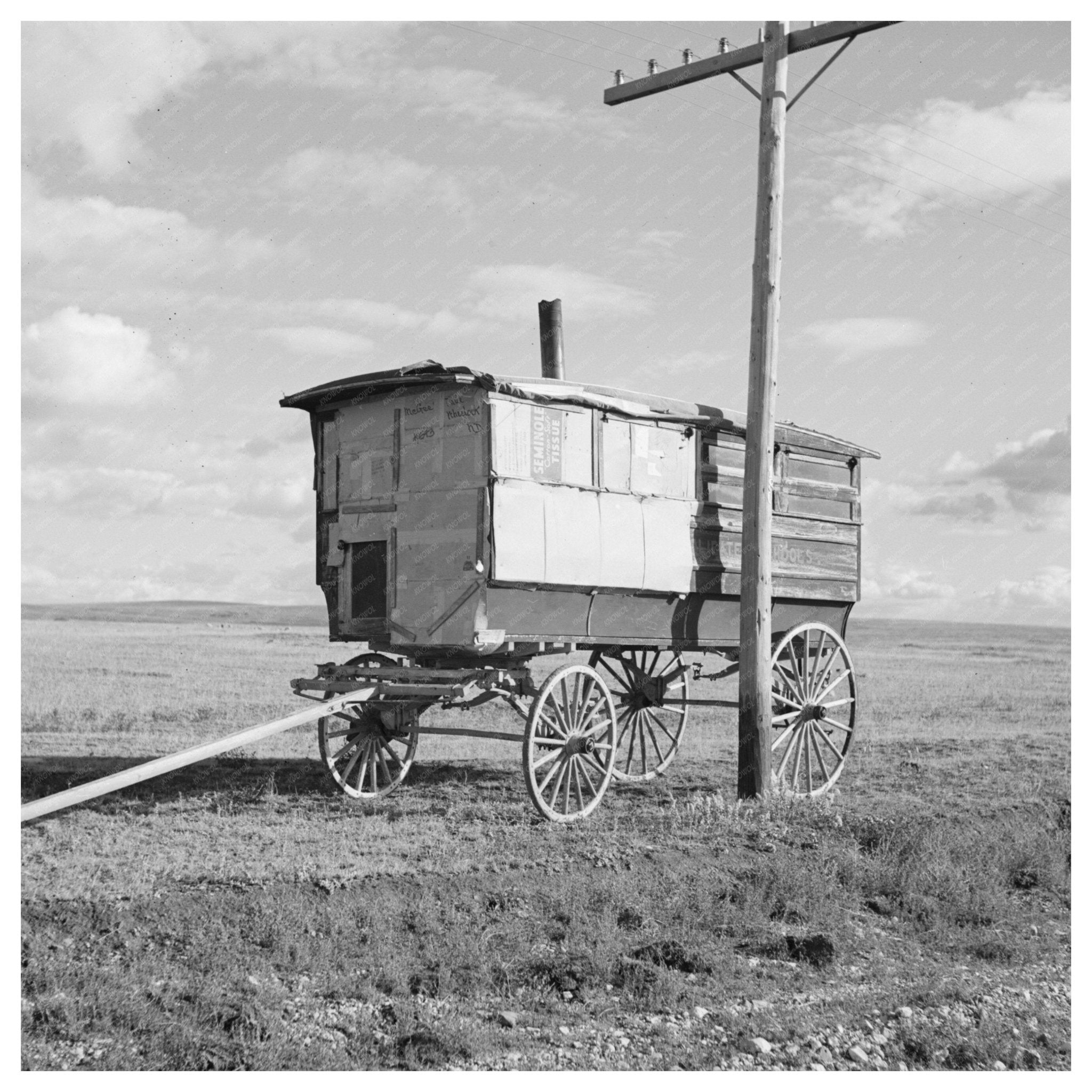 Vintage School Bus in Drought - Stricken North Dakota 1937 - Available at KNOWOL
