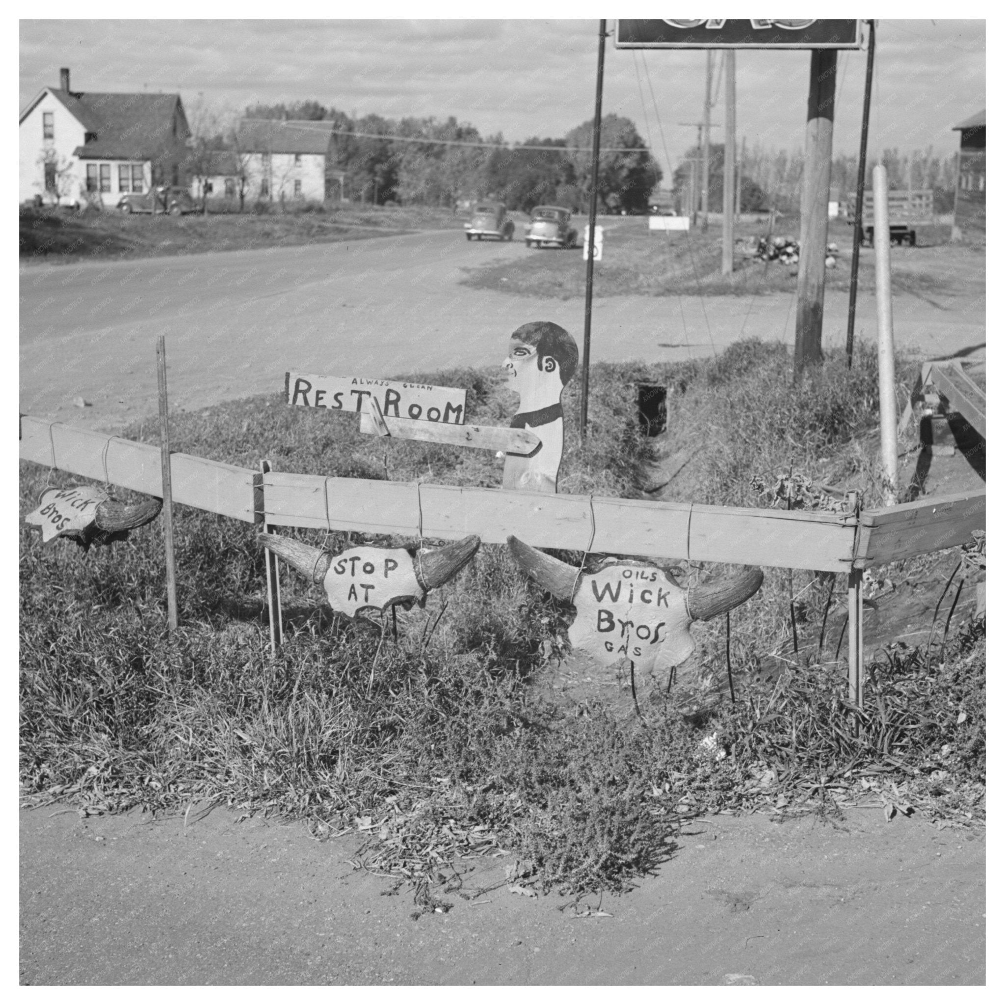 Vintage Service Station in Larimore North Dakota 1937 - Available at KNOWOL
