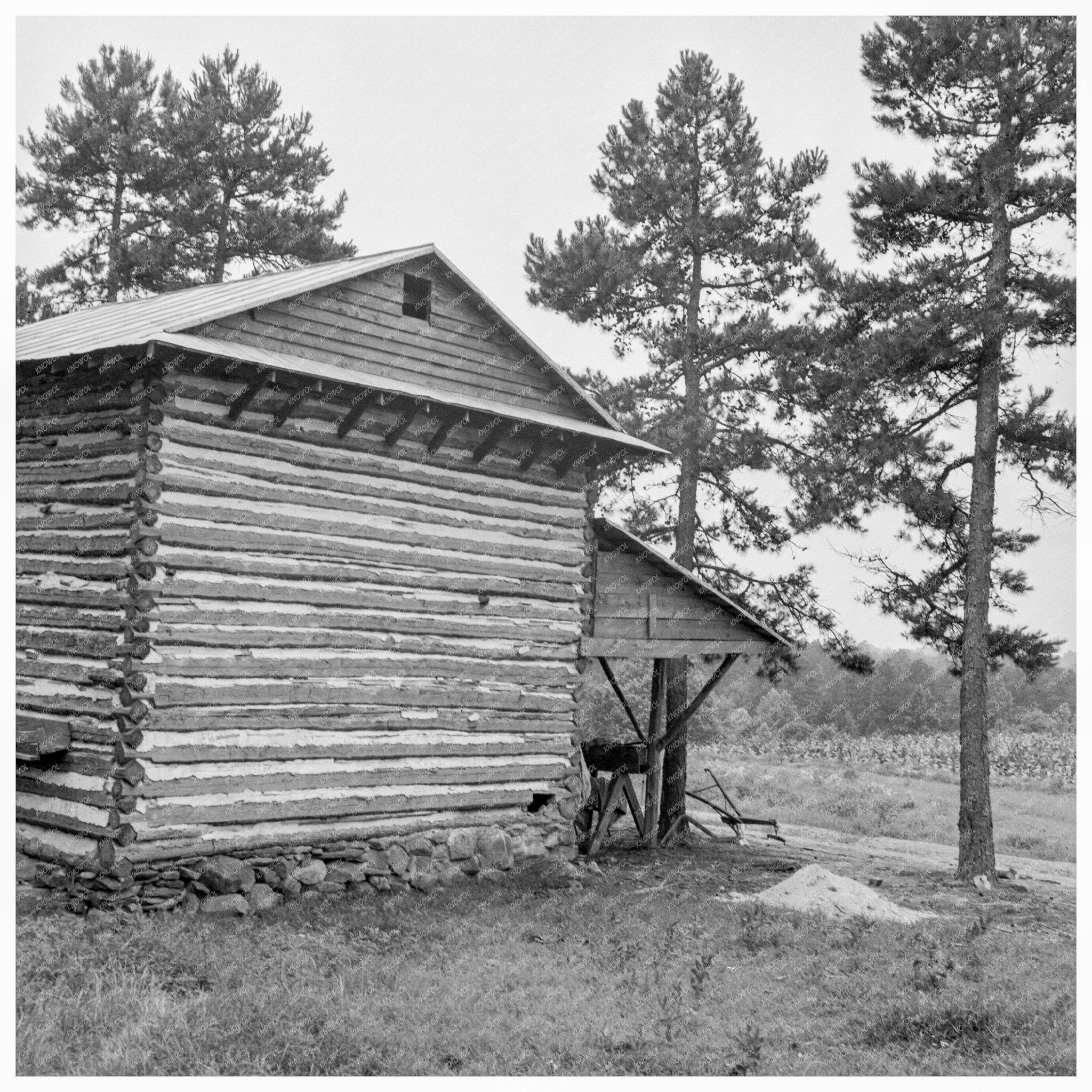 Vintage Tobacco Barn in Person County North Carolina 1939 - Available at KNOWOL