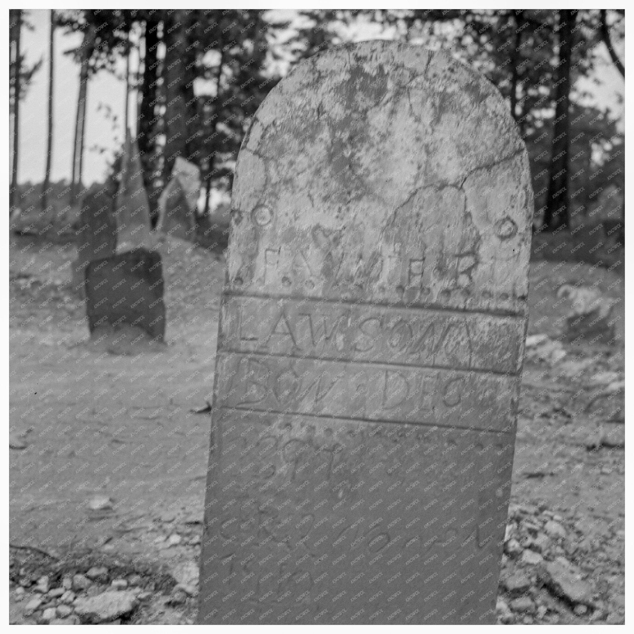 Vintage Tombstone in Red Clay Cemetery North Carolina 1939 - Available at KNOWOL