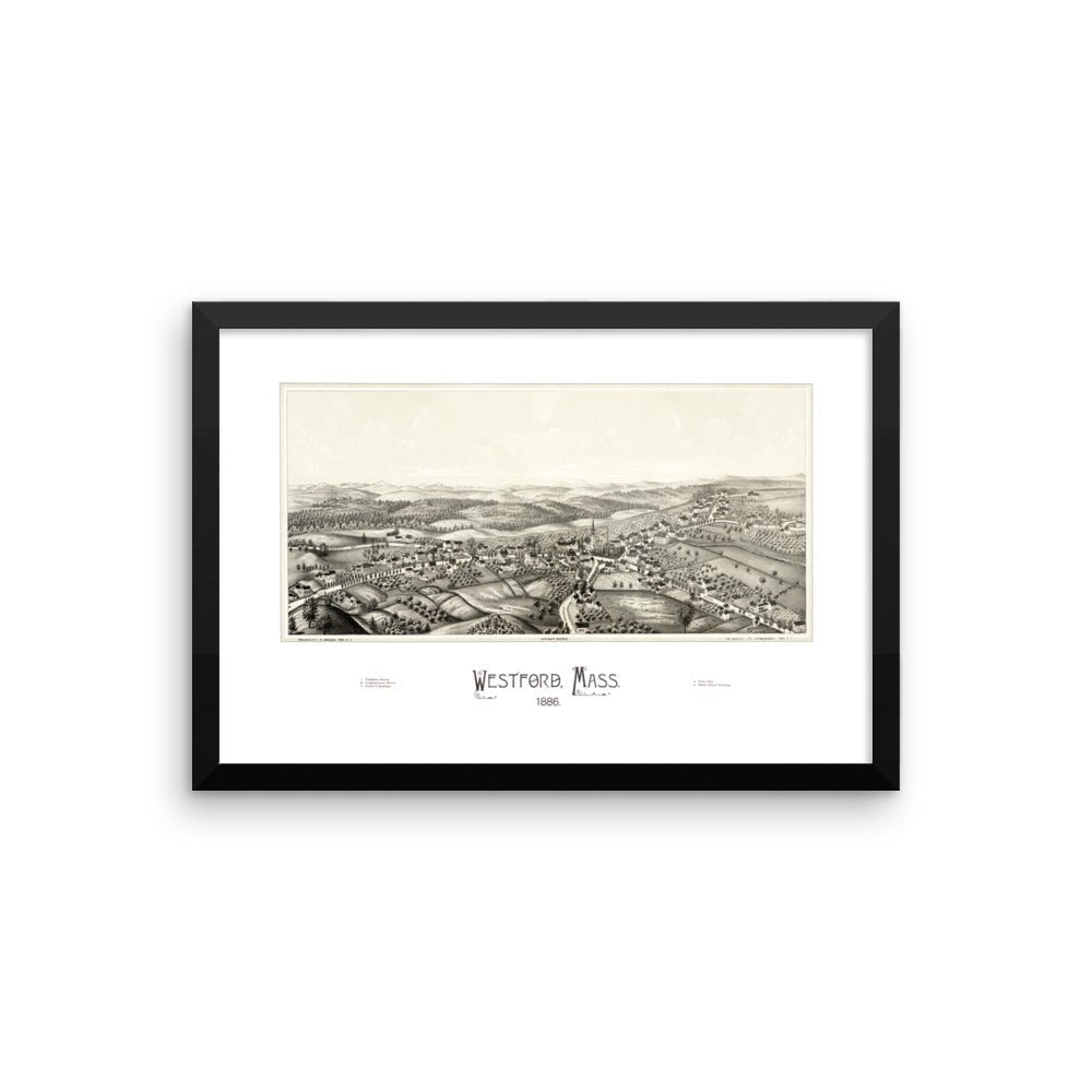 Westford, MA 1886 Framed - Available at KNOWOL