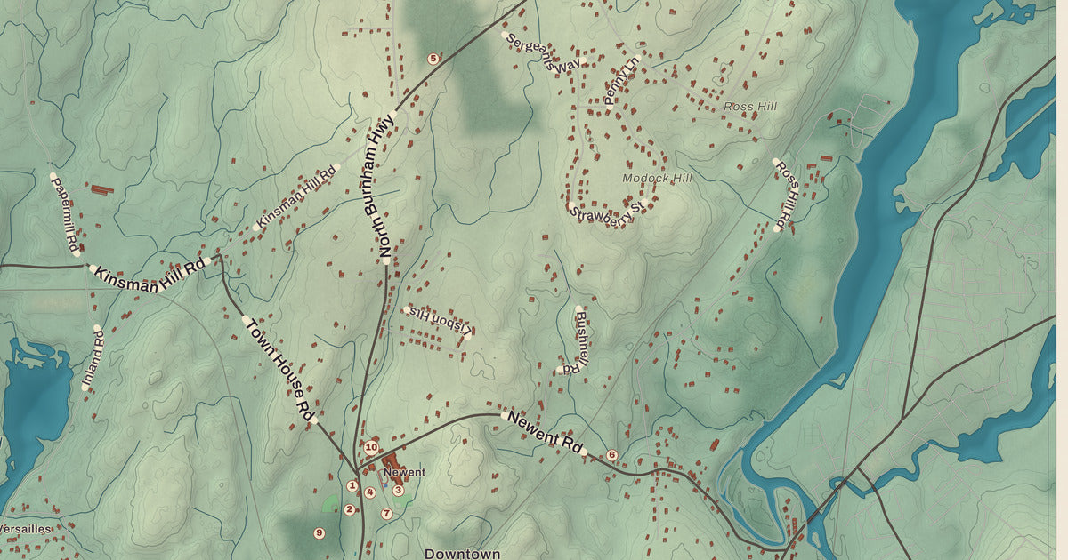 Detailed close-up of the KNOWOL map of Lisbon, Connecticut