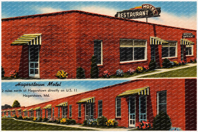 Hagerstown Motel, 2 miles north of Hagerstown directly on U. S. 11, Hagerstown, MD — Vintage Maryland Postcard