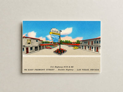 Las Vegas, NV: Ambassador Motel, U.S. Highways 93 - 95 & 466, 902 East Fremont Street... Boulder Highway... Las Vegas