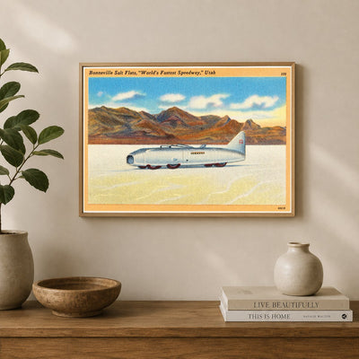 Bonneville Salt Flats, UT: Bonneville Salt Flats, "World's fastest speedway." Utah