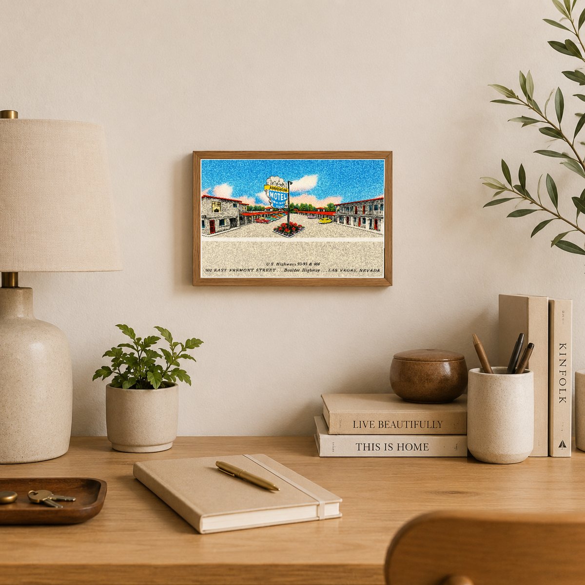 Las Vegas, NV: Ambassador Motel, U.S. Highways 93 - 95 & 466, 902 East Fremont Street... Boulder Highway... Las Vegas