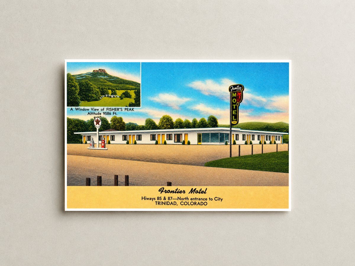 Trinidad, CO: Frontier Motel, Hiways 85 & 87 -- North entrance to city