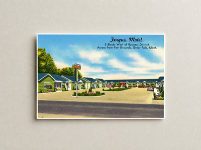 Great Falls, MT: Fergus Motel, 5 blocks West of Business District, across from Fair Grounds