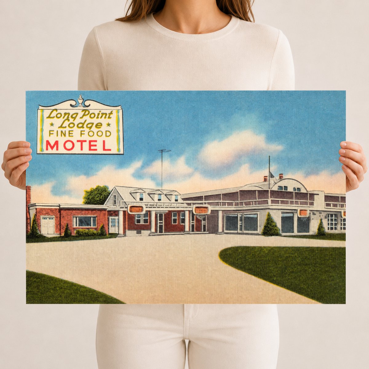 Long Point Lodge, U. S. Highway 50, 6 miles north of Bay Bridge — Vintage Maryland Postcard