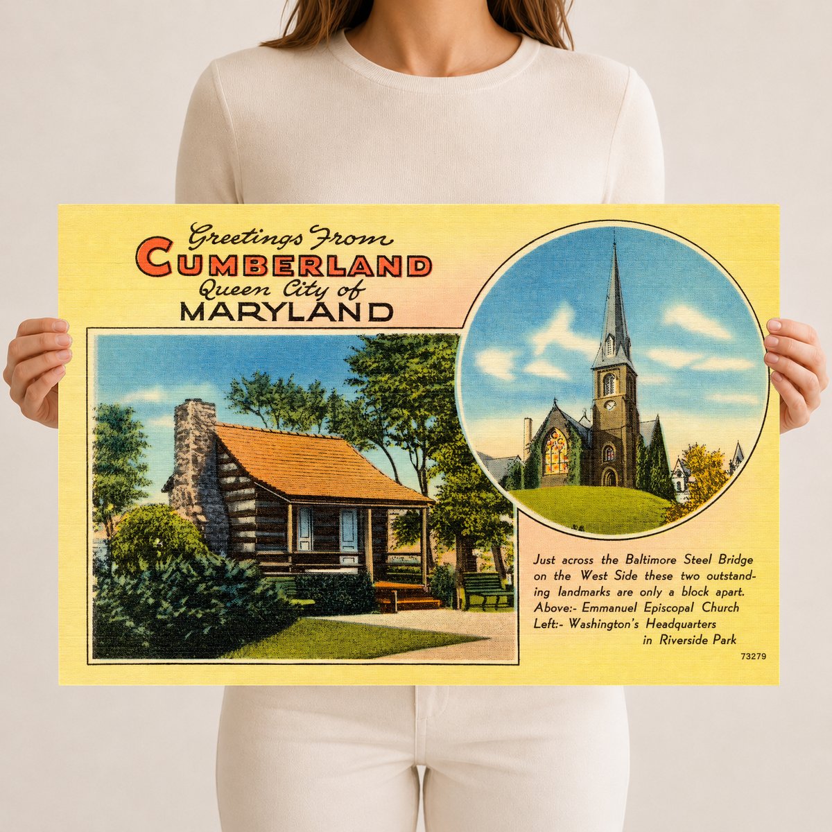 Greetings from Cumberland, Queen City of Maryland — Vintage Maryland Postcard