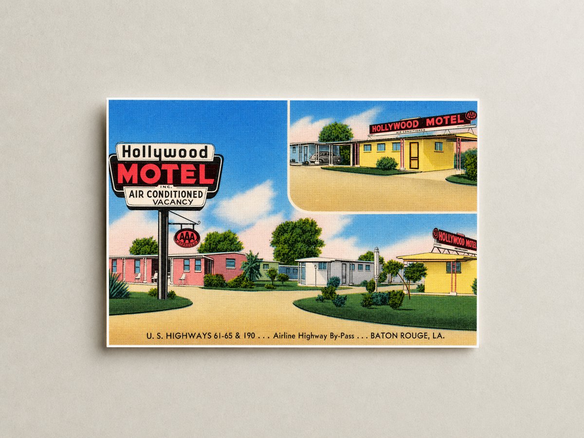 Baton Rouge, LA: Hollywood Motel, U. S. Highway 61-65 & 190... Airline Highway By-Pass... Baton Rouge