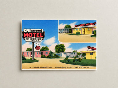 Baton Rouge, LA: Hollywood Motel, U. S. Highway 61-65 & 190... Airline Highway By-Pass... Baton Rouge