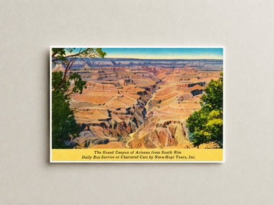Grand Canyon, AZ: The Grand Canyon of Arizona from South Rim, daily bus service or chartered cars by Nava-Hopi Tours, Inc.