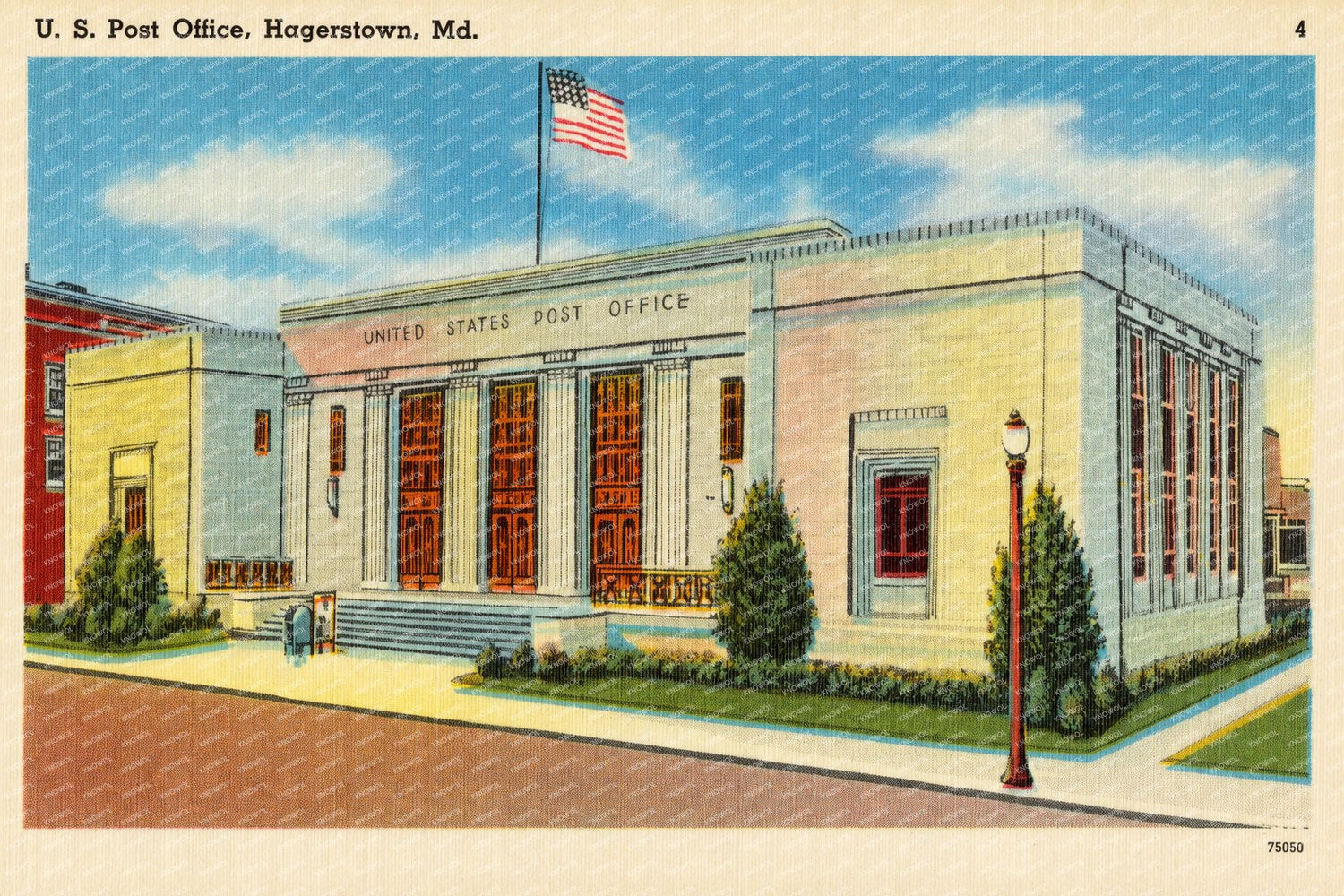 U. S. Post Office, Hagerstown, MD — Vintage Maryland Postcard