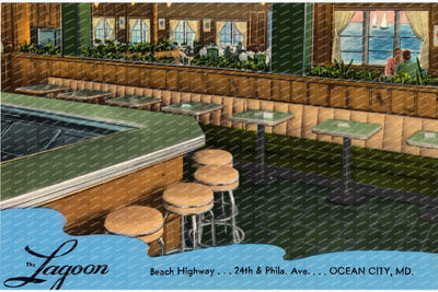 The Lagoon, Beach Highway... 24th & Phila. Ave... Ocean City, MD — Vintage Maryland Postcard