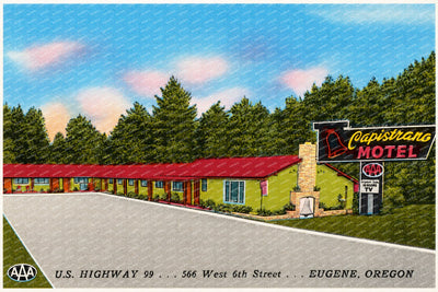Eugene, OR: Capistrano Motel, U.S. Highway 99... 566 West 6th Street... Eugene