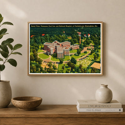 Birmingham, AL: Aerial view, Tennessee Coal Iron and Railroad Hospital, at Fairfield, near Birmingham