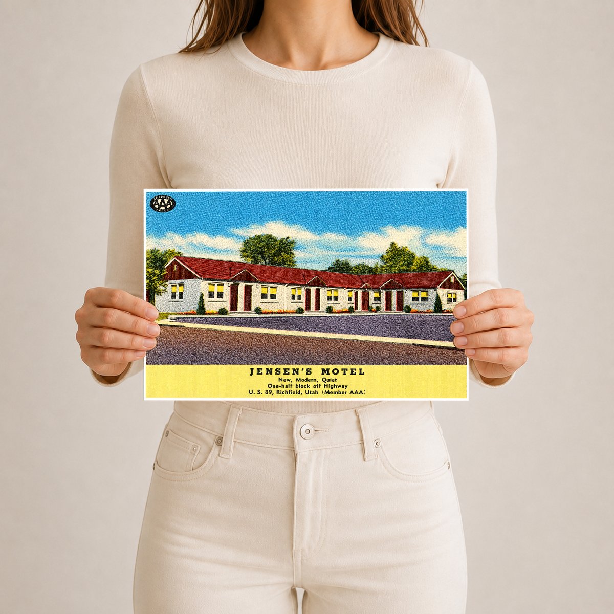 Richfield, UT: Jensen's Motel, new, modern, quiet, one-half block off highway, U.S. 89