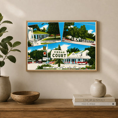 Clay Center, KS: Cedar Court Motel & Coffee Shop, On Route U. S. 24 & Hiway 15