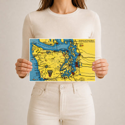 WA: Sportsman and tourist map of Olympic peninsula