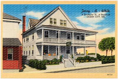 Tarry-a-While, 8 Dorchester St., at Boardwalk, Ocean City, MD — Vintage Maryland Postcard