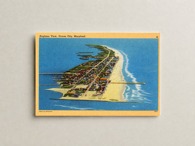 Airplane view, Ocean City, Maryland — Vintage Maryland Postcard