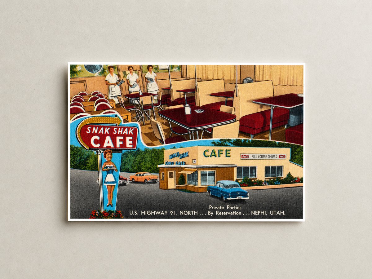 Nephi, UT: Snak Shak Café, U.S. Highway 91, north... Private parties by reservation... Nephi