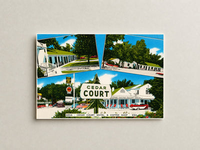 Clay Center, KS: Cedar Court Motel & Coffee Shop, On Route U. S. 24 & Hiway 15