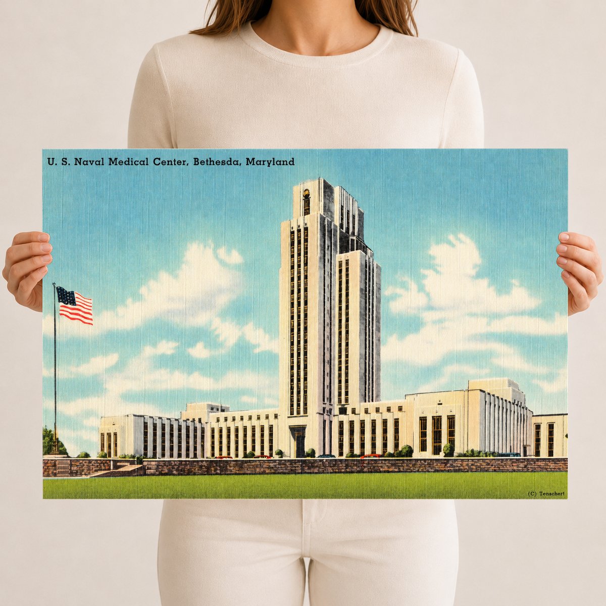U. S. Naval Medical Center, Bethesda, Maryland — Vintage Maryland Postcard