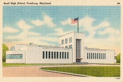 Beall High School, Frostburg, Maryland — Vintage Maryland Postcard