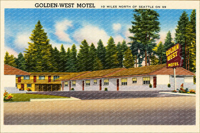 Seattle, WA: Golden-West Motel, 10 miles north of Seattle on 99