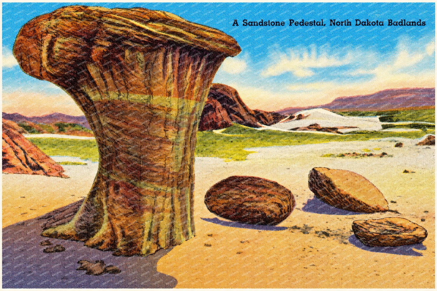 Little Badlands, ND: A sandstone pedestal, North Dakota Badlands