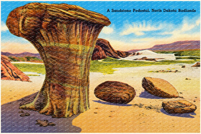 Little Badlands, ND: A sandstone pedestal, North Dakota Badlands