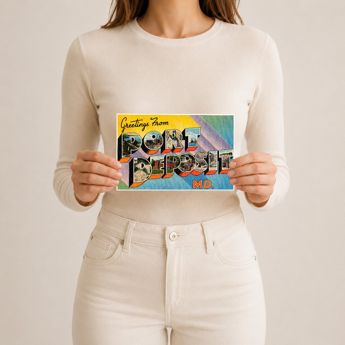 Greetings from Port Deposit, MD — Vintage Maryland Postcard