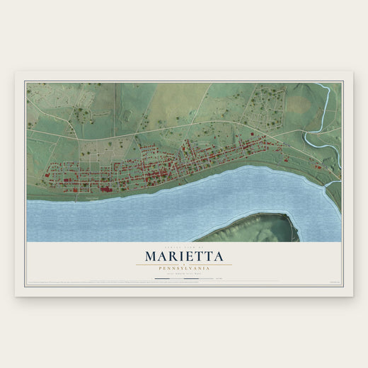 Marietta, Pennsylvania map print, the full design