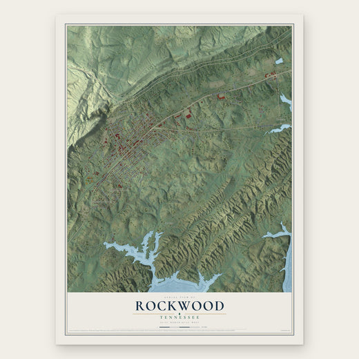 Rockwood, Tennessee map print, the full design