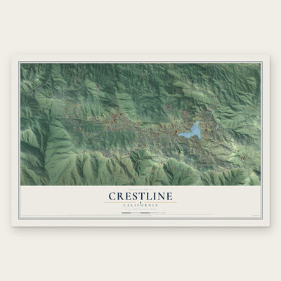 Crestline, California map print, the full design