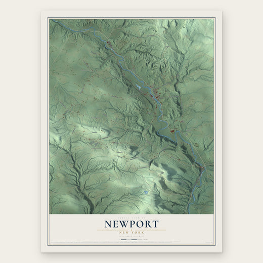Newport, New York map print, the full design
