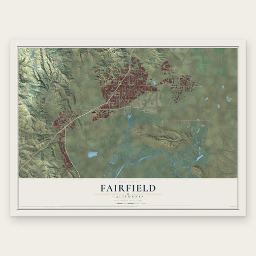 Fairfield, California map print, the full design