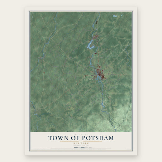 Town of Potsdam, New York map print, the full design